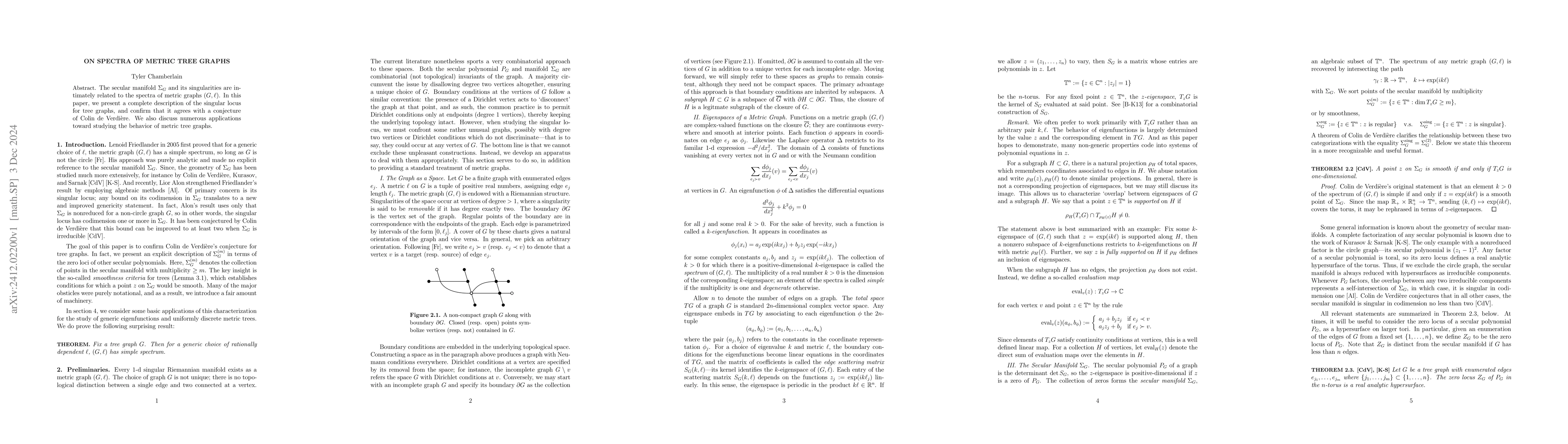 Thumbnail for On Spectra of Metric Tree Graphs