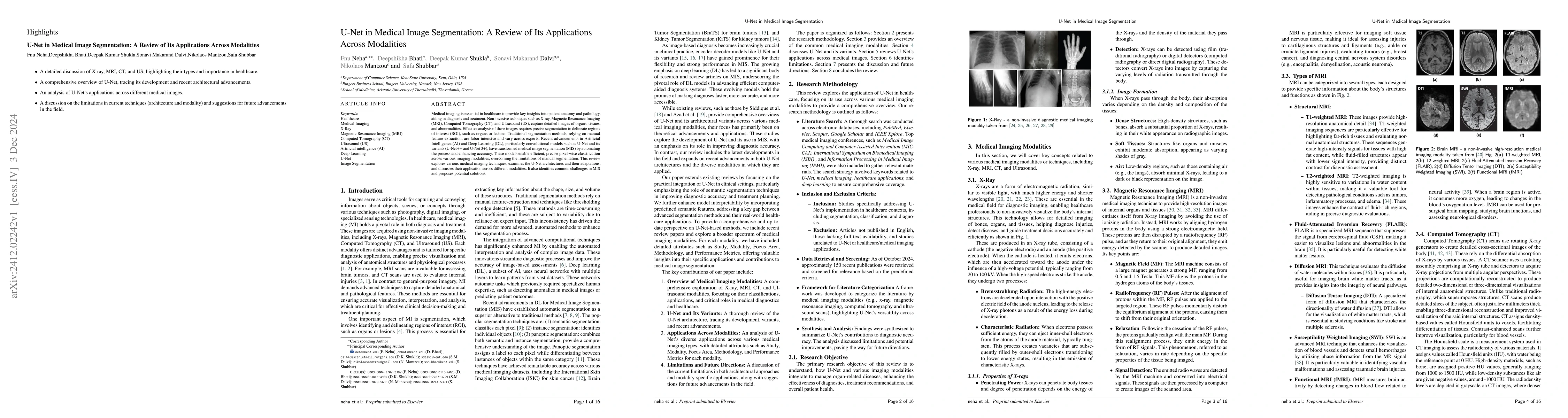 Thumbnail for U-Net in Medical Image Segmentation: A Review of Its Applications Across
  Modalities