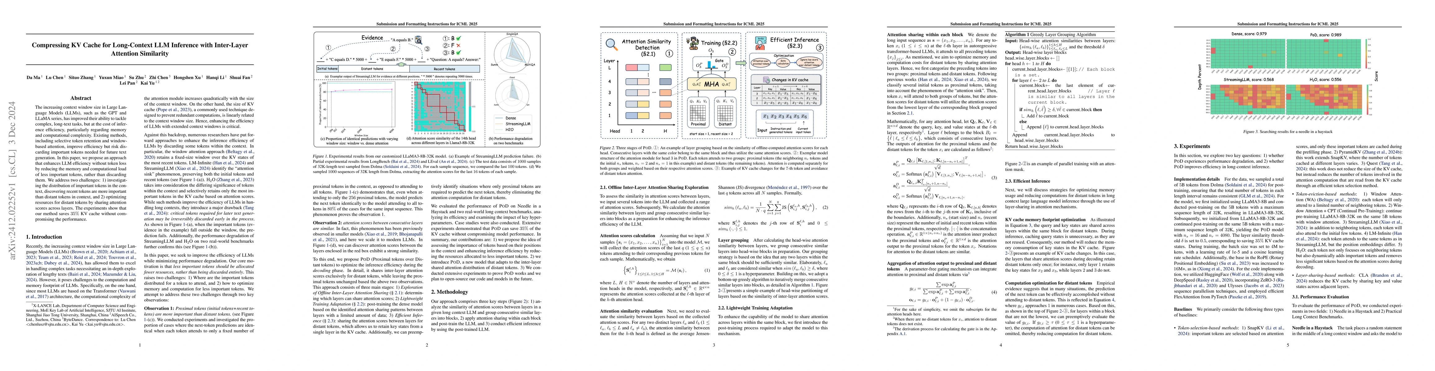 Thumbnail for Compressing KV Cache for Long-Context LLM Inference with Inter-Layer
  Attention Similarity