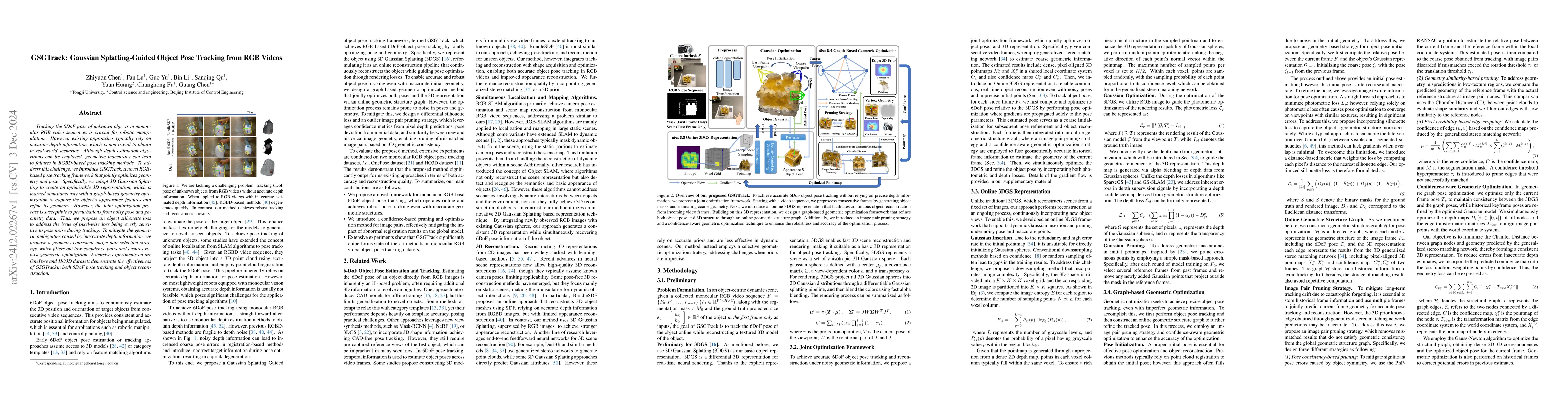 Thumbnail for GSGTrack: Gaussian Splatting-Guided Object Pose Tracking from RGB Videos