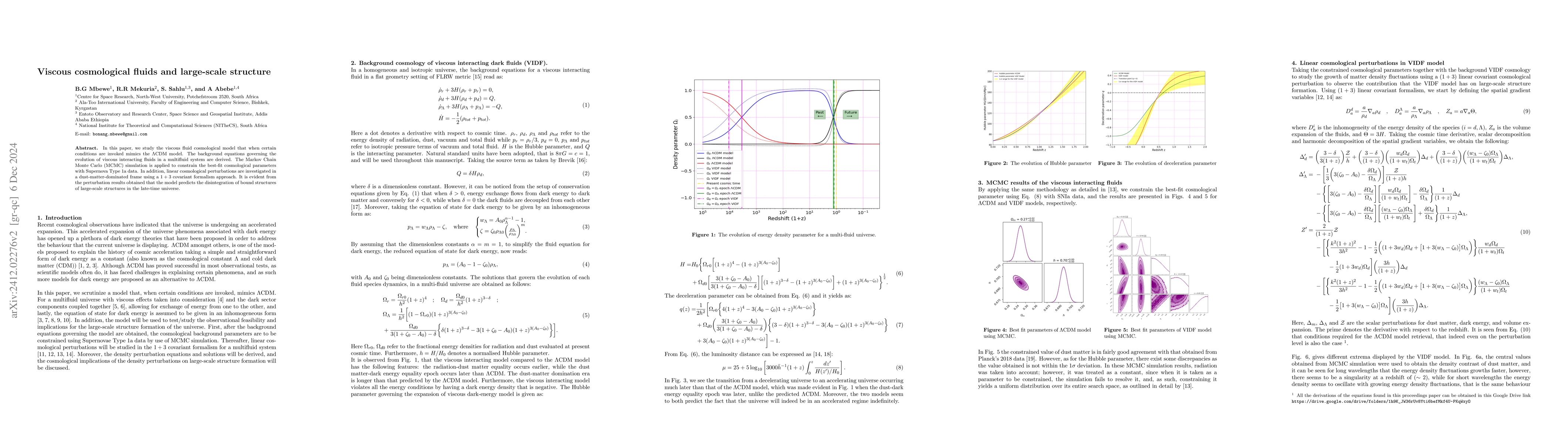 Thumbnail for Viscous cosmological fluids and large-scale structure