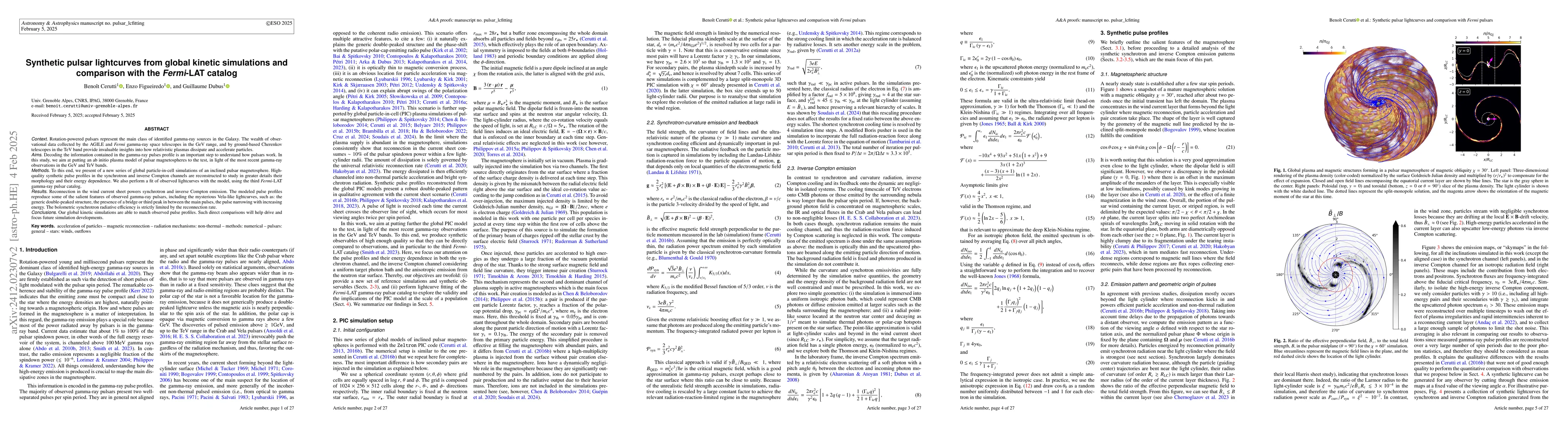 Thumbnail for Synthetic pulsar lightcurves from global kinetic simulations and
  comparison with the Fermi-LAT catalog