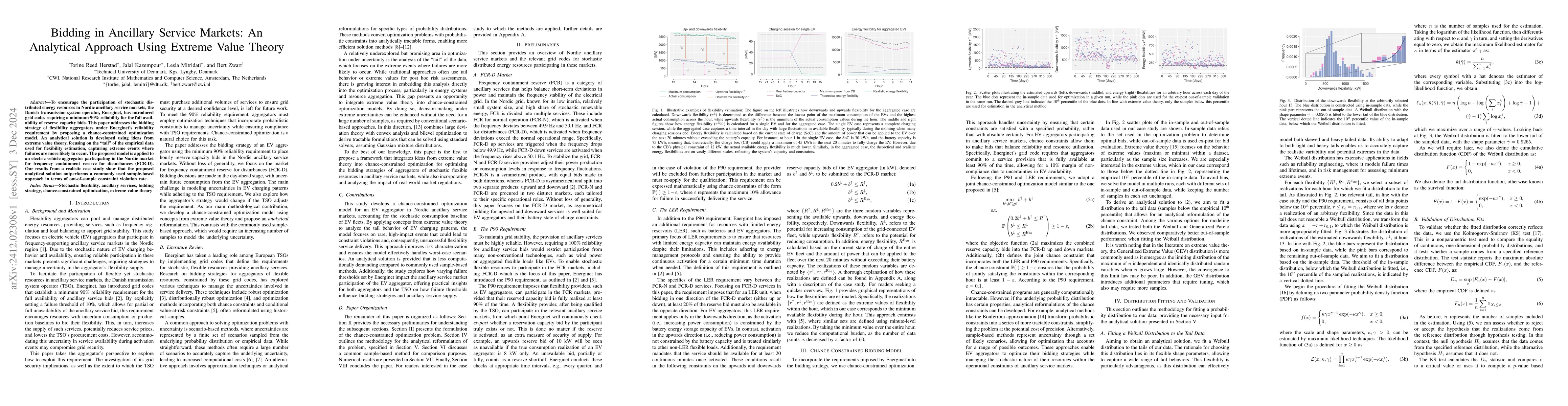 Thumbnail for Bidding in Ancillary Service Markets: An Analytical Approach Using
  Extreme Value Theory