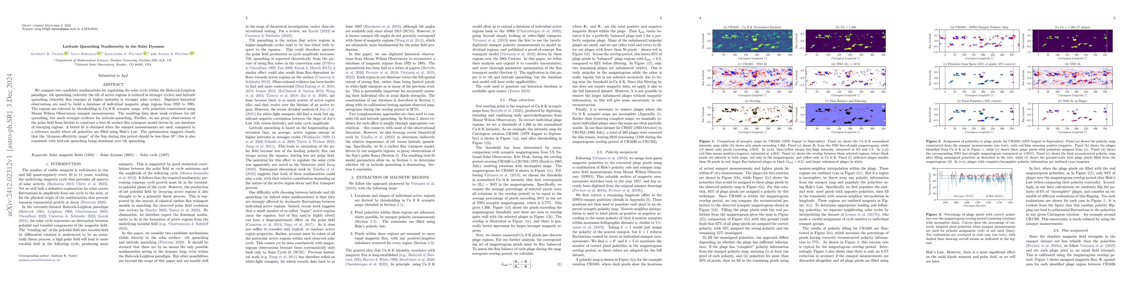 Thumbnail for Latitude Quenching Nonlinearity in the Solar Dynamo