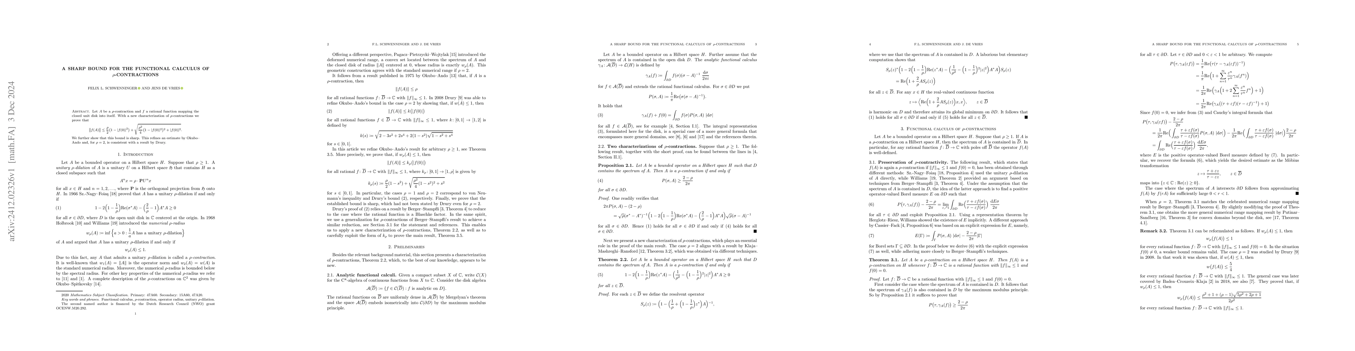 Thumbnail for A sharp bound for the functional calculus of $ρ$-contractions