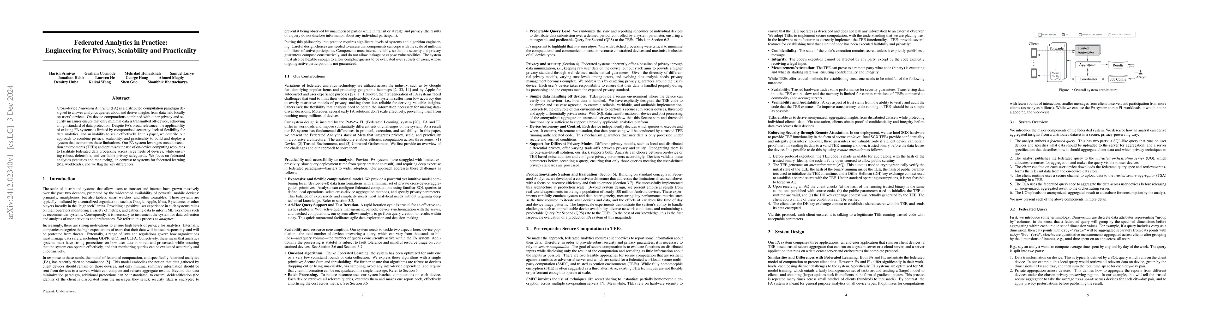 Thumbnail for Federated Analytics in Practice: Engineering for Privacy, Scalability
  and Practicality