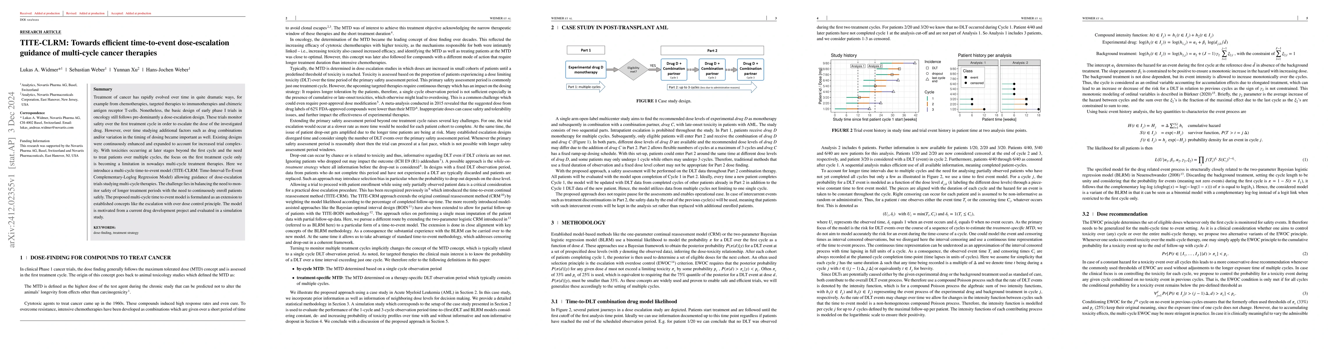 Thumbnail for TITE-CLRM: Towards efficient time-to-event dose-escalation guidance of
  multi-cycle cancer therapies