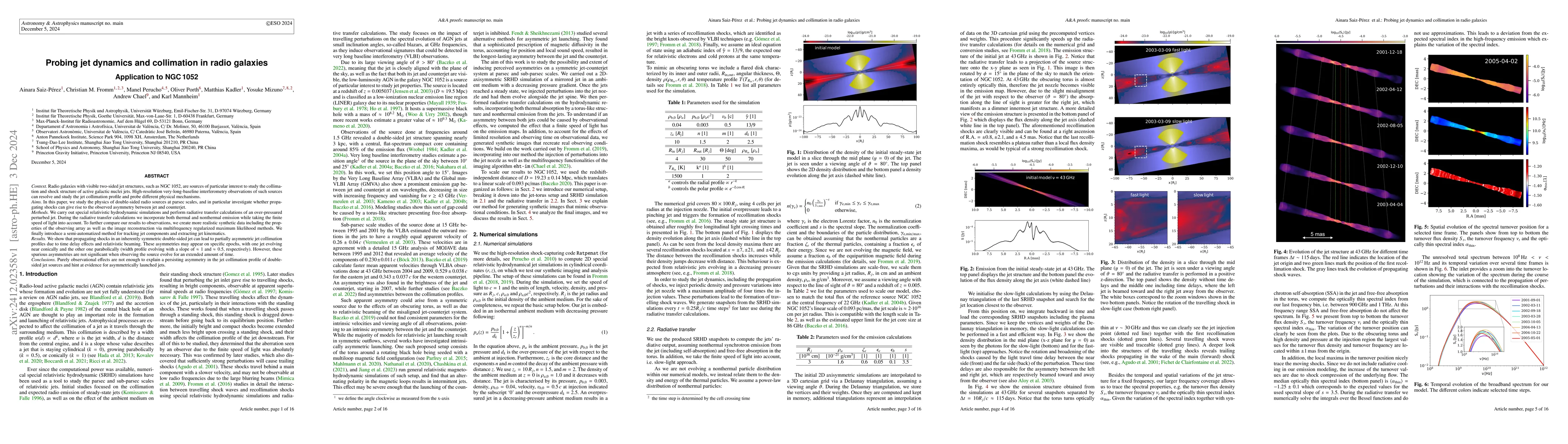 Thumbnail for Probing jet dynamics and collimation in radio galaxies. Application to
  NGC 1052