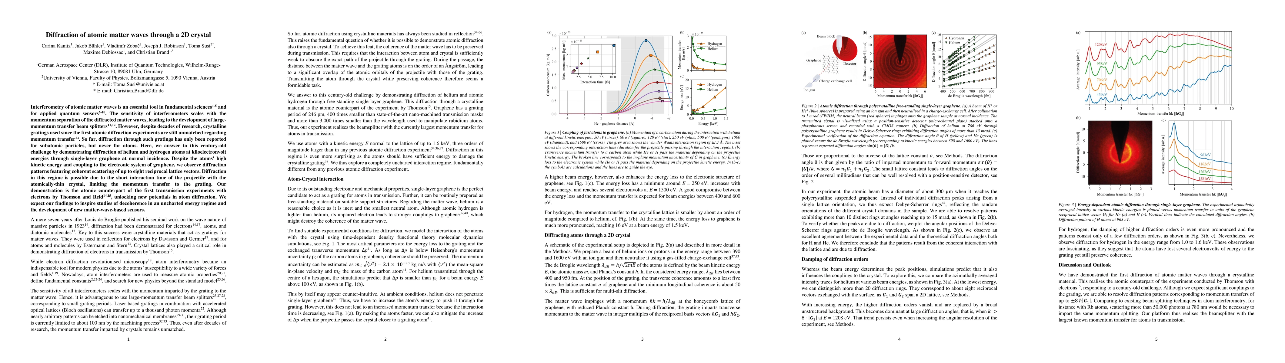 Thumbnail for Diffraction of atomic matter waves through a 2D crystal