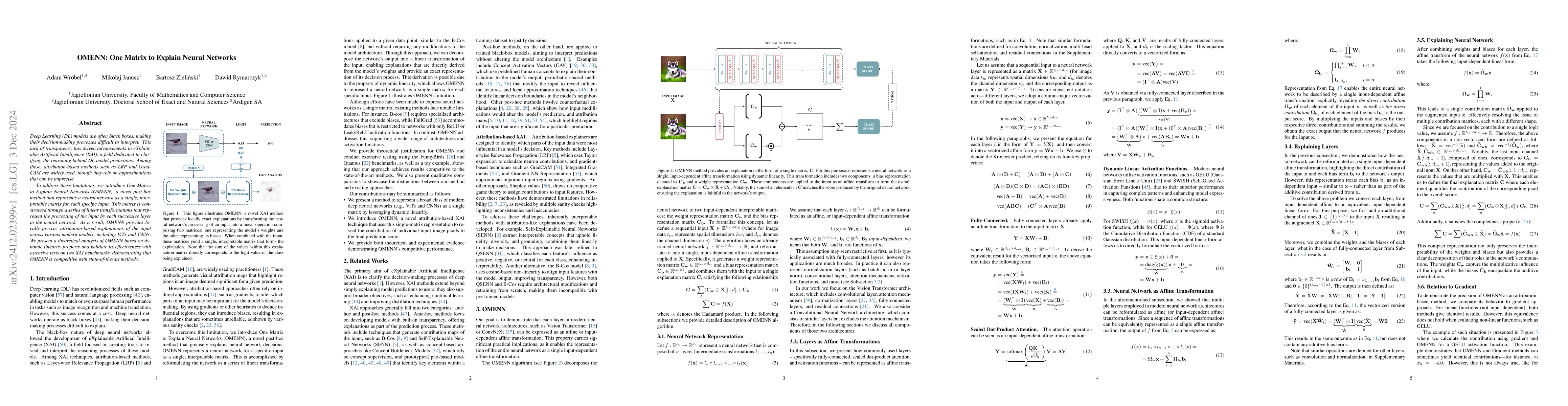 Thumbnail for OMENN: One Matrix to Explain Neural Networks