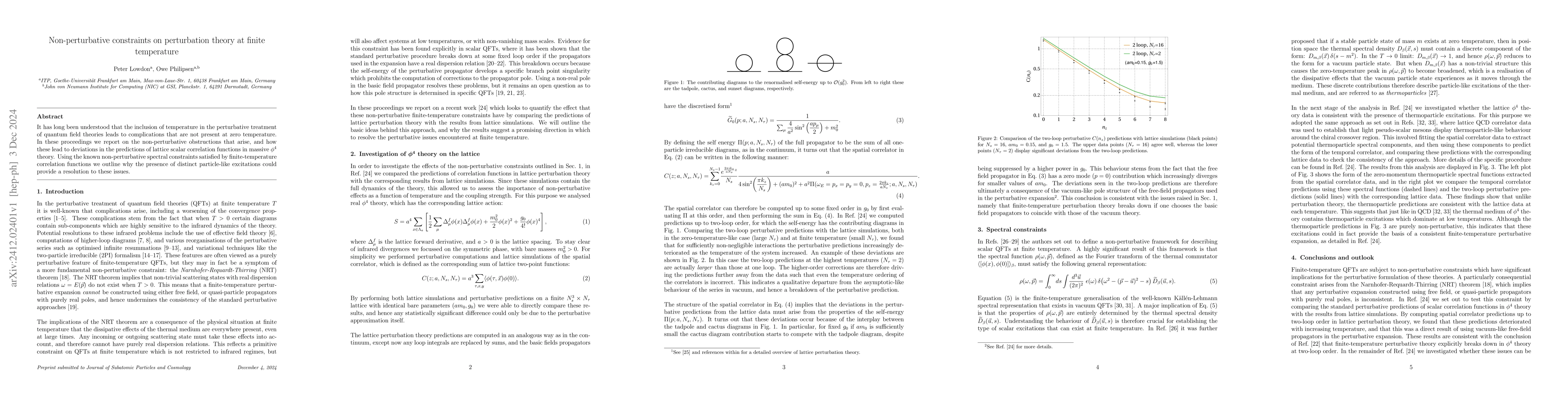 Thumbnail for Non-perturbative constraints on perturbation theory at finite
  temperature