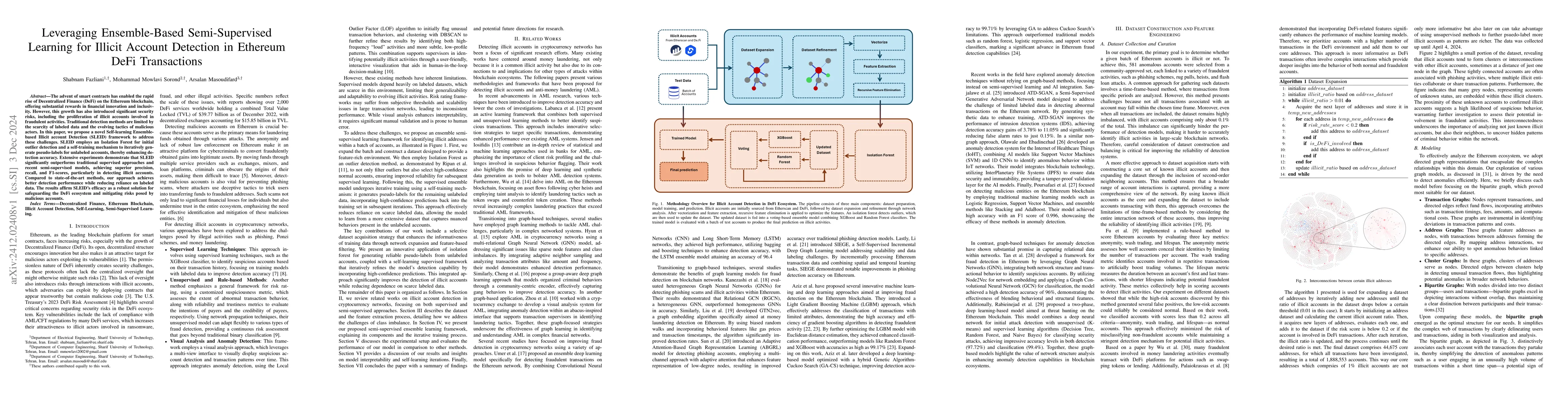 Thumbnail for Leveraging Ensemble-Based Semi-Supervised Learning for Illicit Account
  Detection in Ethereum DeFi Transactions