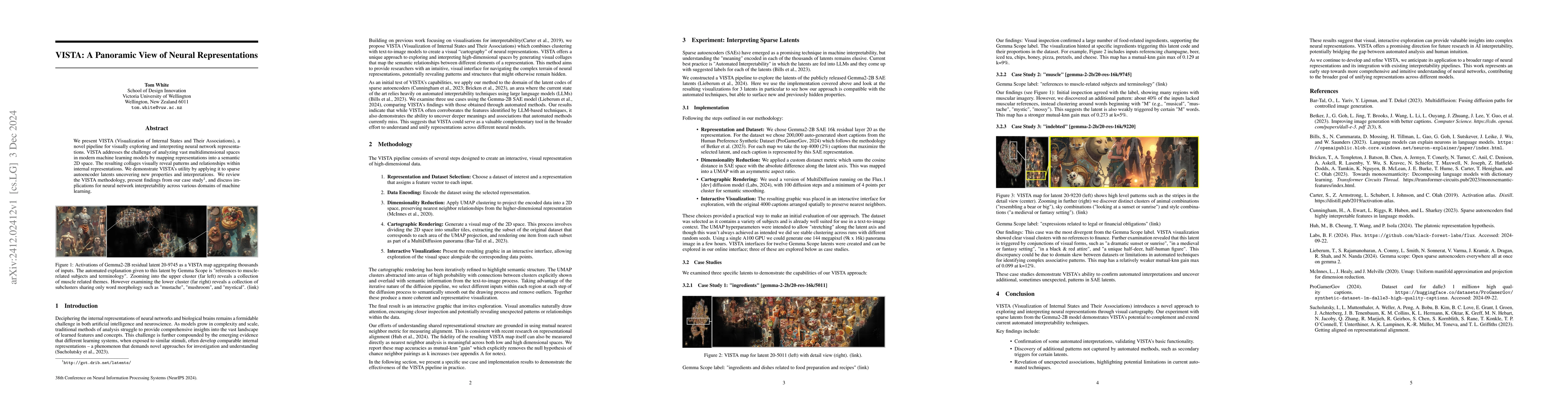 Thumbnail for VISTA: A Panoramic View of Neural Representations