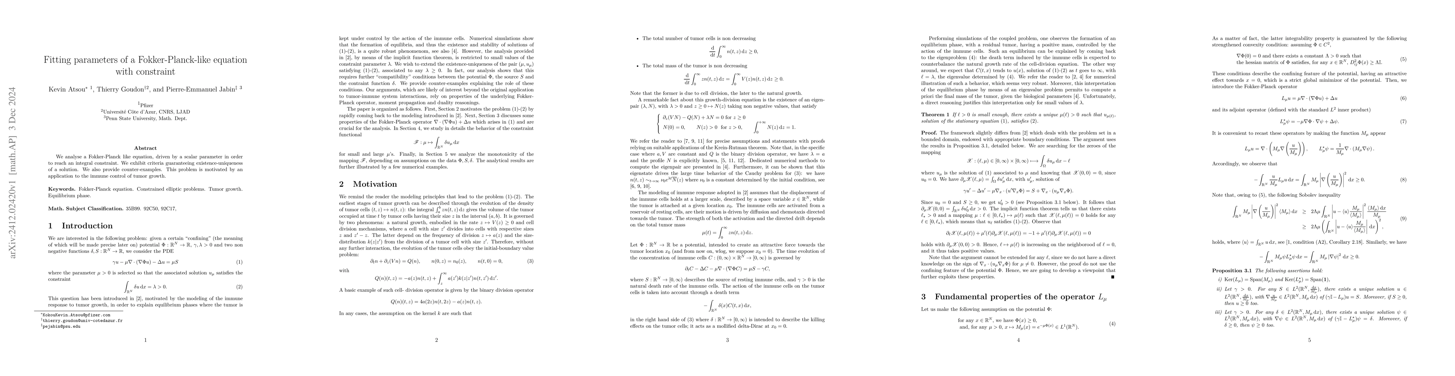 Thumbnail for Fitting parameters of a Fokker-Planck-like equation with constraint
