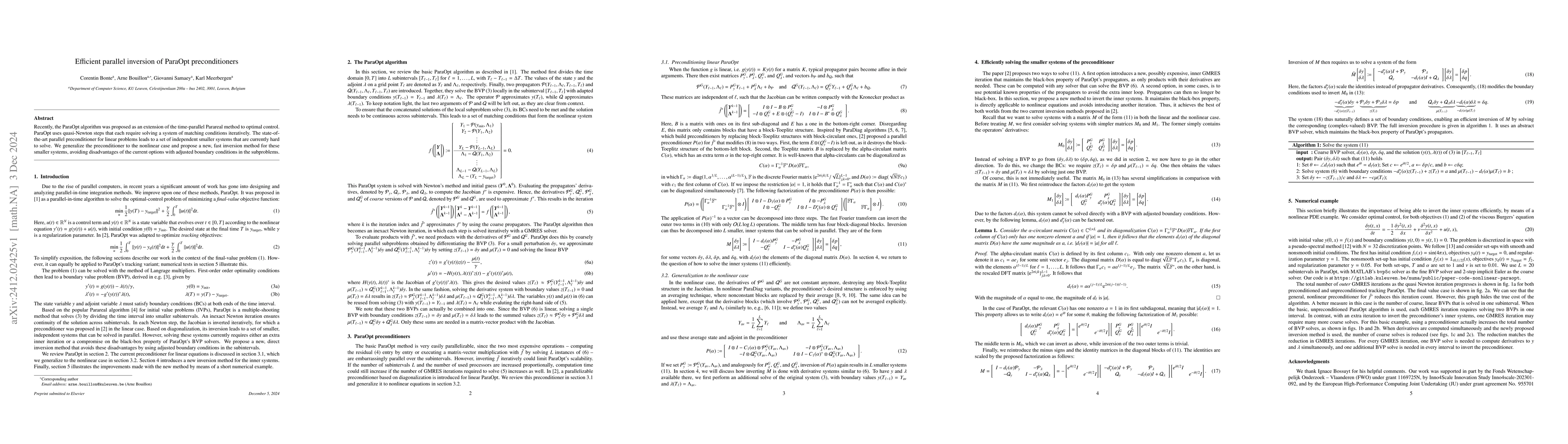 Thumbnail for Efficient parallel inversion of ParaOpt preconditioners