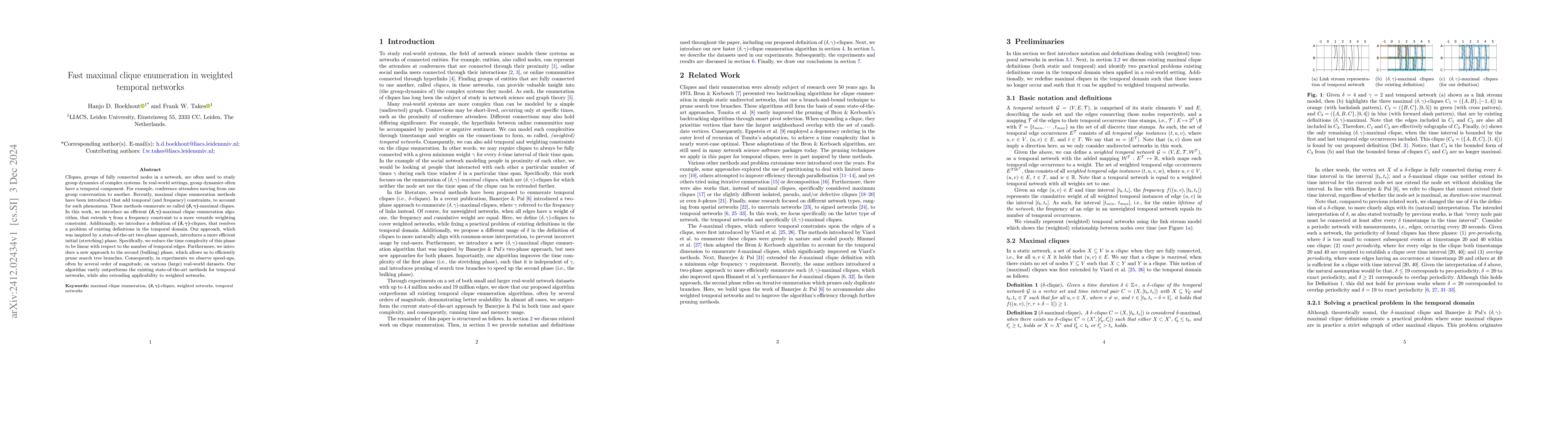 Thumbnail for Fast maximal clique enumeration in weighted temporal networks