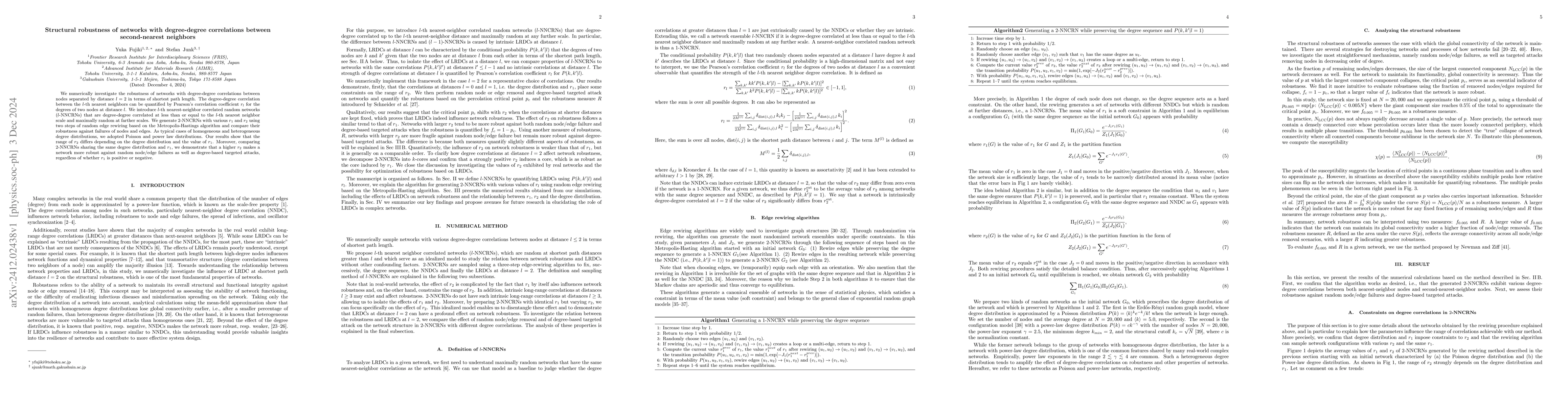 Thumbnail for Structural robustness of networks with degree-degree correlations
  between second-nearest neighbors
