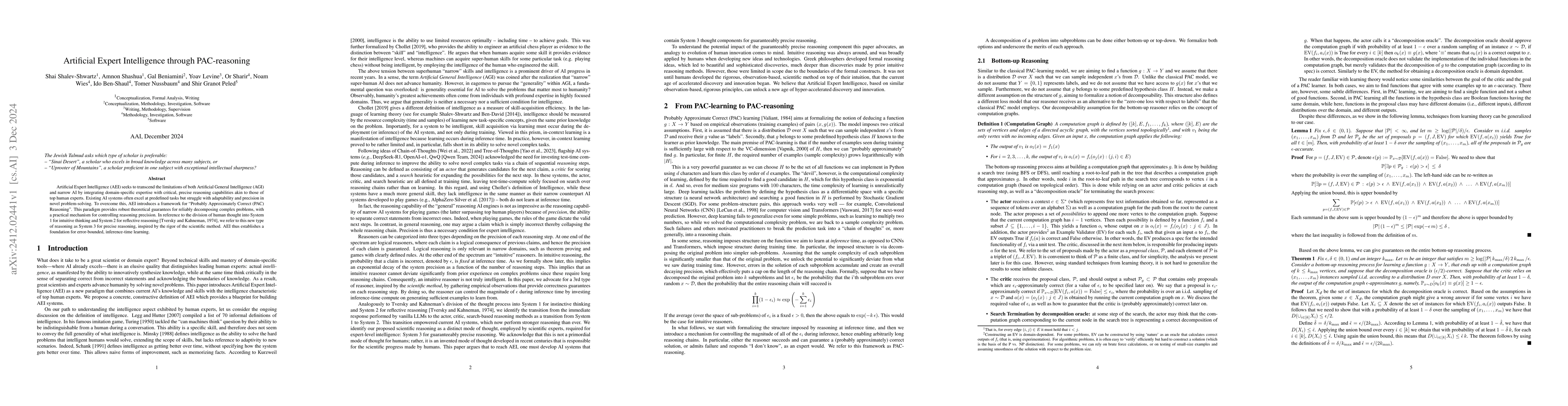 Thumbnail for Artificial Expert Intelligence through PAC-reasoning