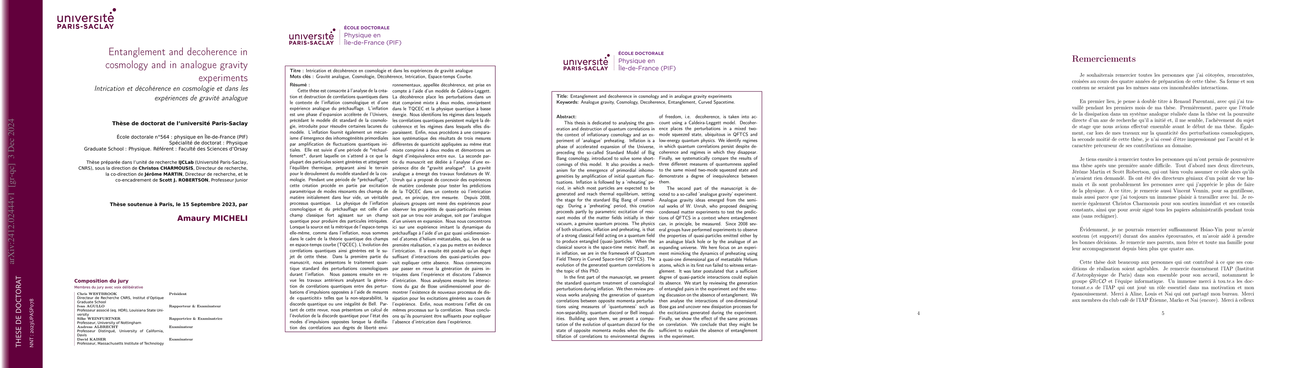 Thumbnail for Entanglement and decoherence in cosmology and in analogue gravity
  experiments