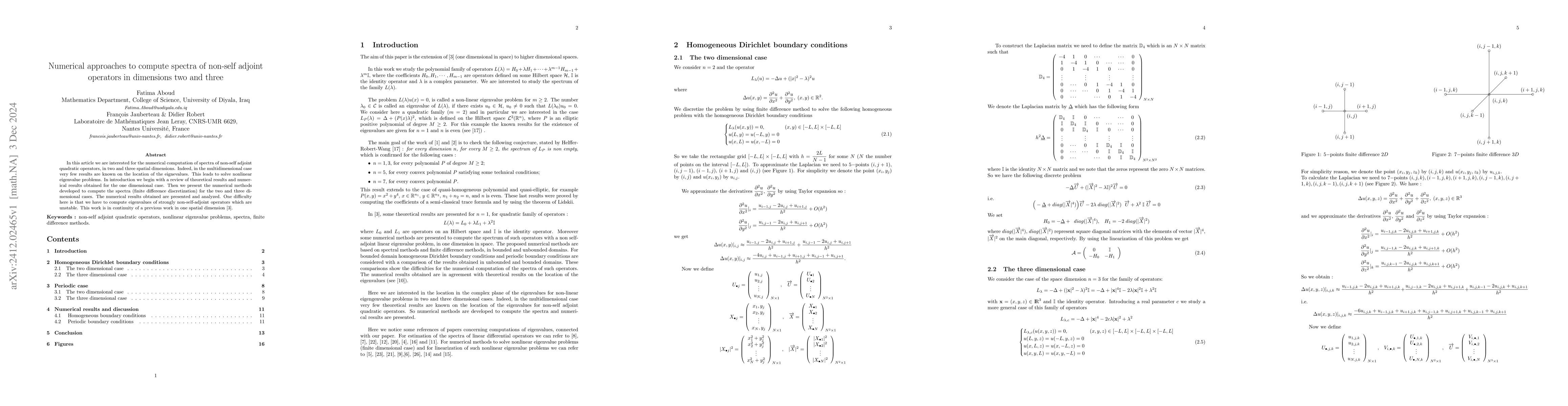 Thumbnail for Numerical approaches to compute spectra of non-self adjoint operators in
  dimensions two and three