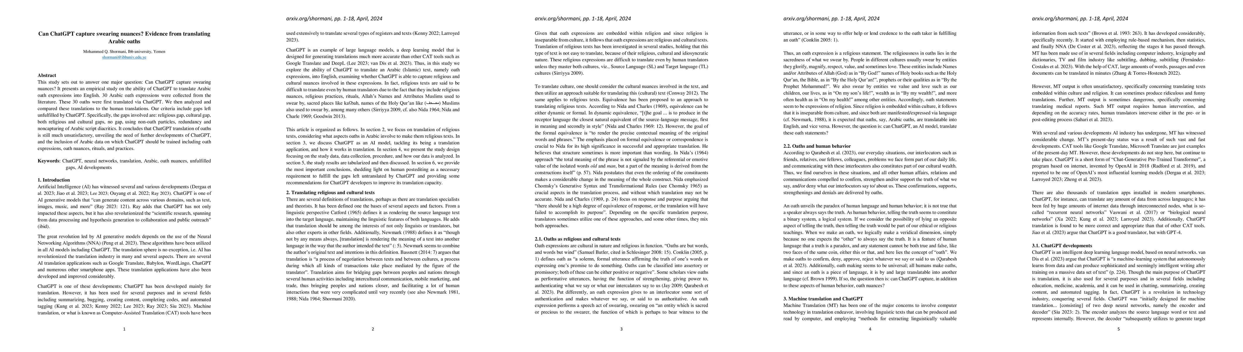 Thumbnail for Can ChatGPT capture swearing nuances? Evidence from translating Arabic
  oaths
