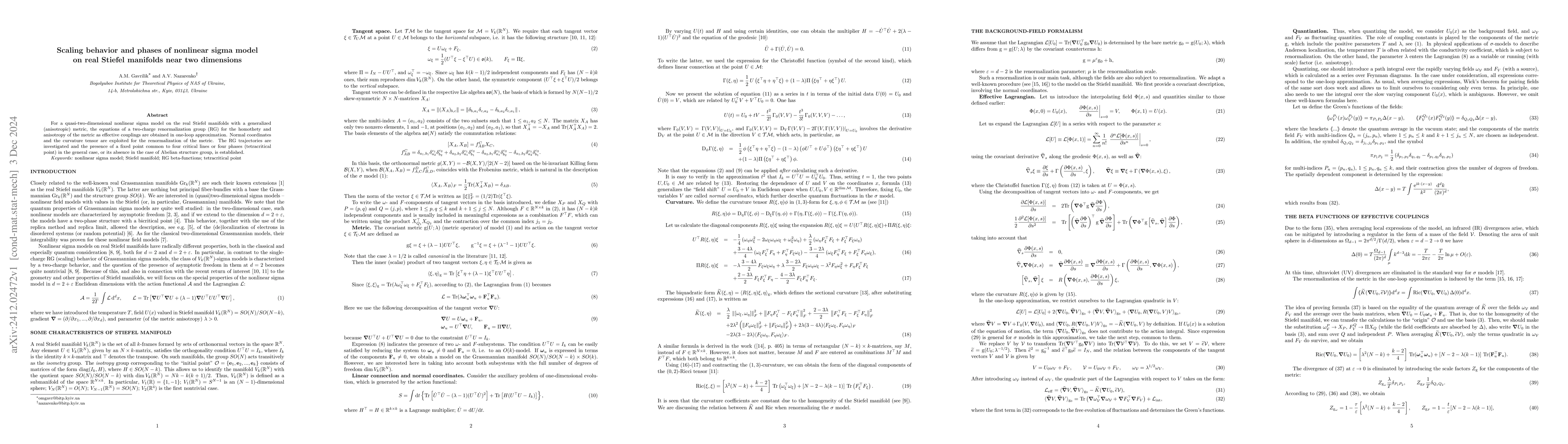 Thumbnail for Scaling behavior and phases of nonlinear sigma model on real Stiefel
  manifolds near two dimensions