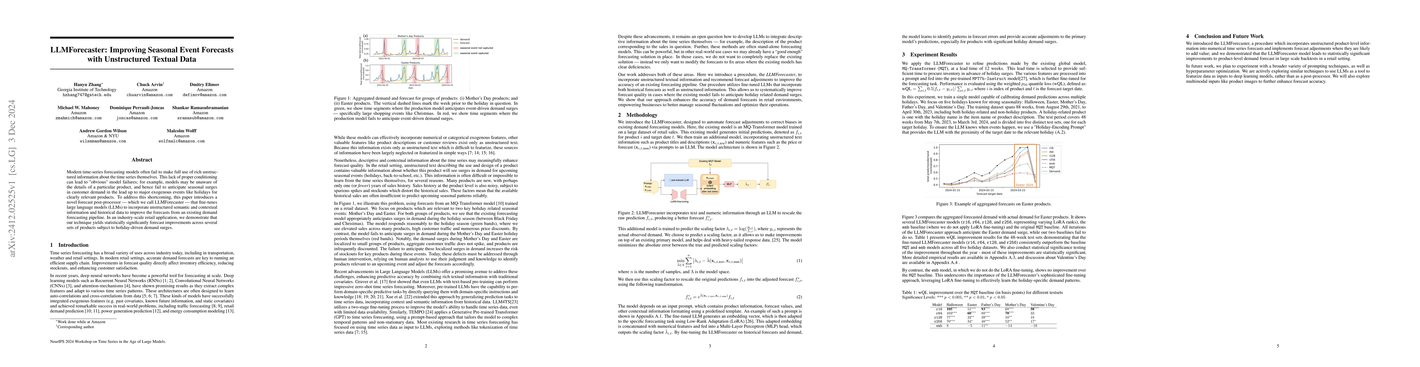 Thumbnail for LLMForecaster: Improving Seasonal Event Forecasts with Unstructured
  Textual Data