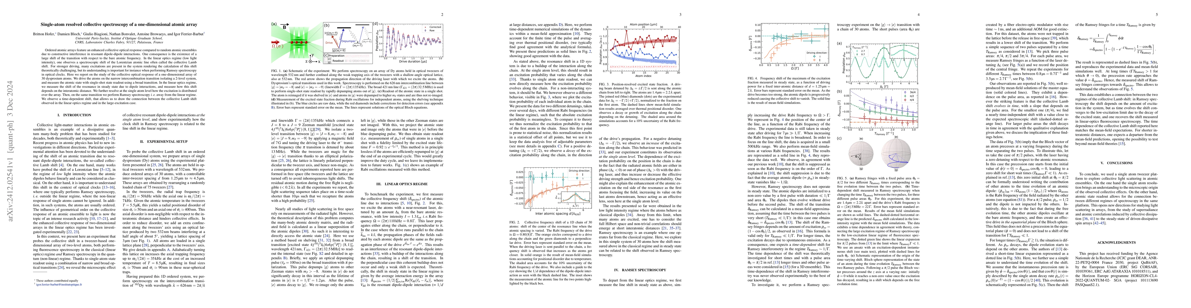 Thumbnail for Single-atom resolved collective spectroscopy of a one-dimensional atomic
  array