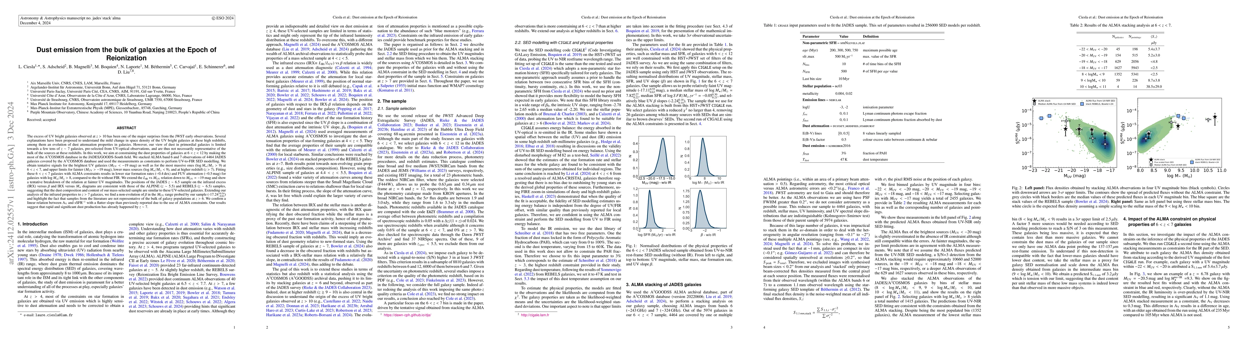 Thumbnail for Dust emission from the bulk of galaxies at the Epoch of Reionization