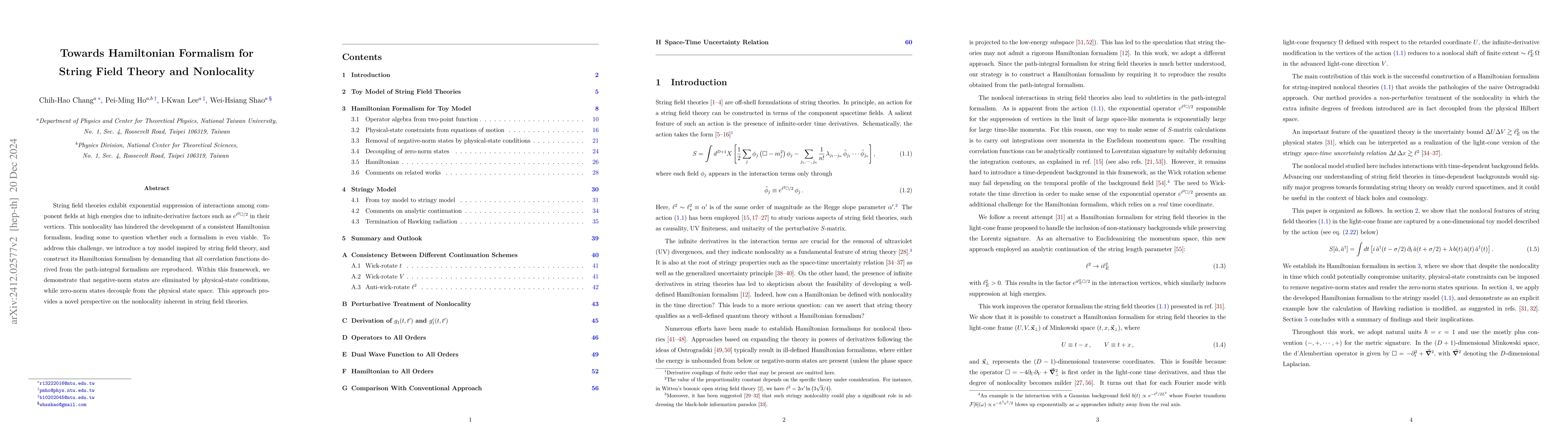 Thumbnail for Towards Hamiltonian Formalism for String Field Theory and Nonlocality