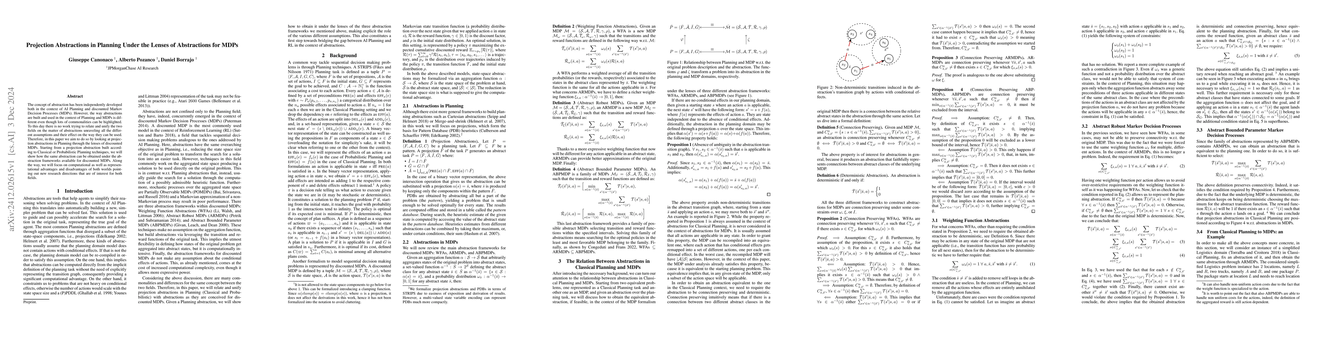 Thumbnail for Projection Abstractions in Planning Under the Lenses of Abstractions for
  MDPs