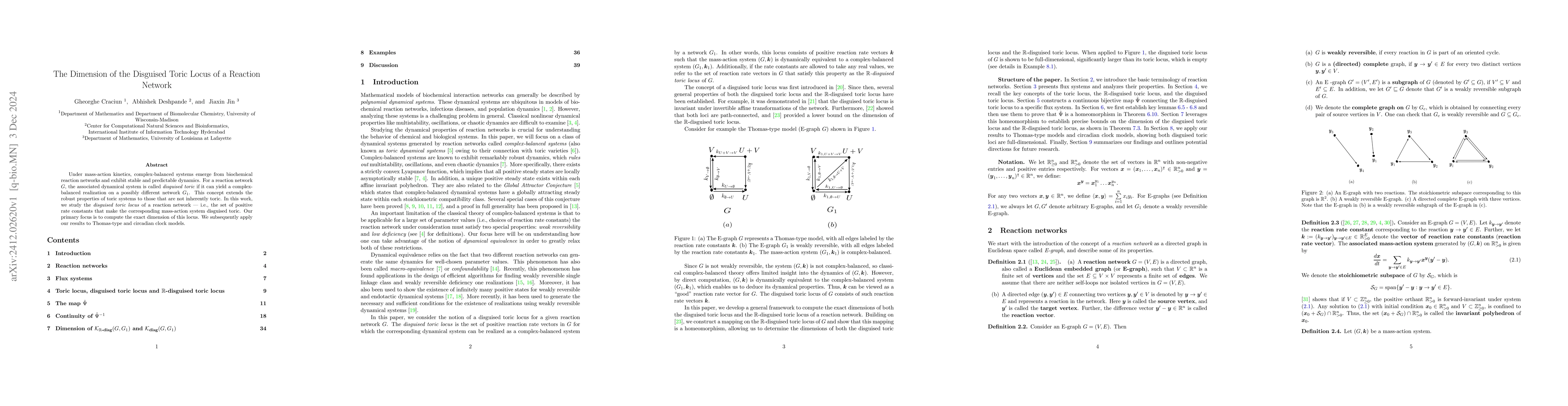 Thumbnail for The Dimension of the Disguised Toric Locus of a Reaction Network