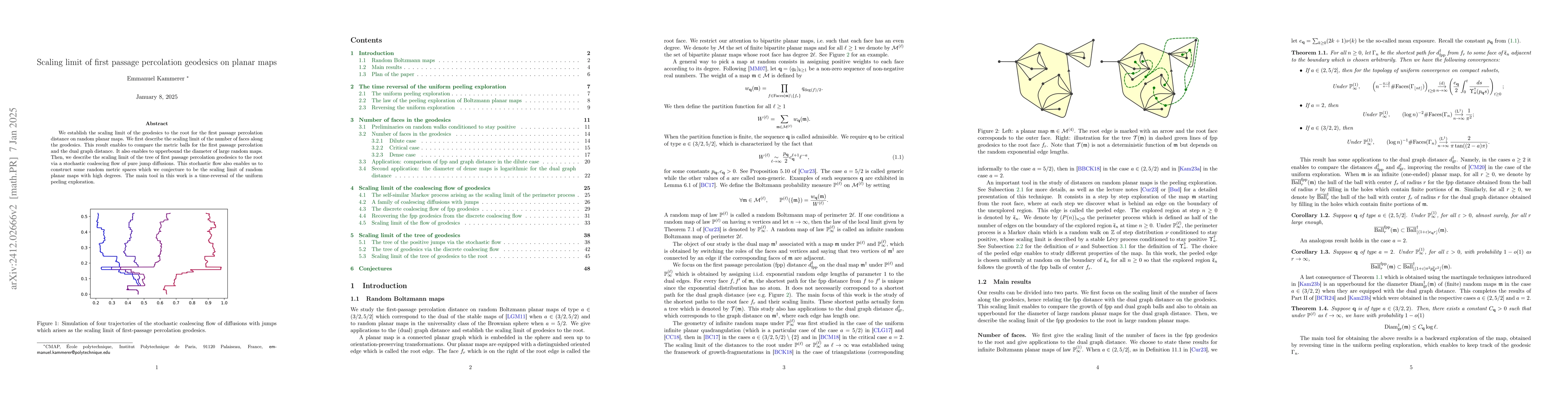 Thumbnail for Scaling limit of first passage percolation geodesics on planar maps