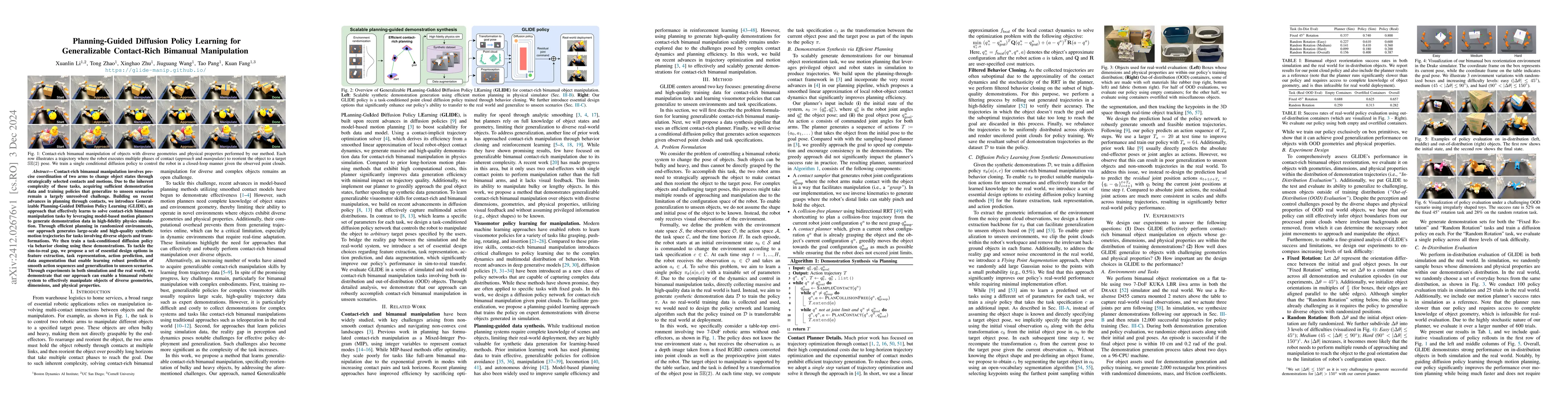 Thumbnail for Planning-Guided Diffusion Policy Learning for Generalizable Contact-Rich
  Bimanual Manipulation