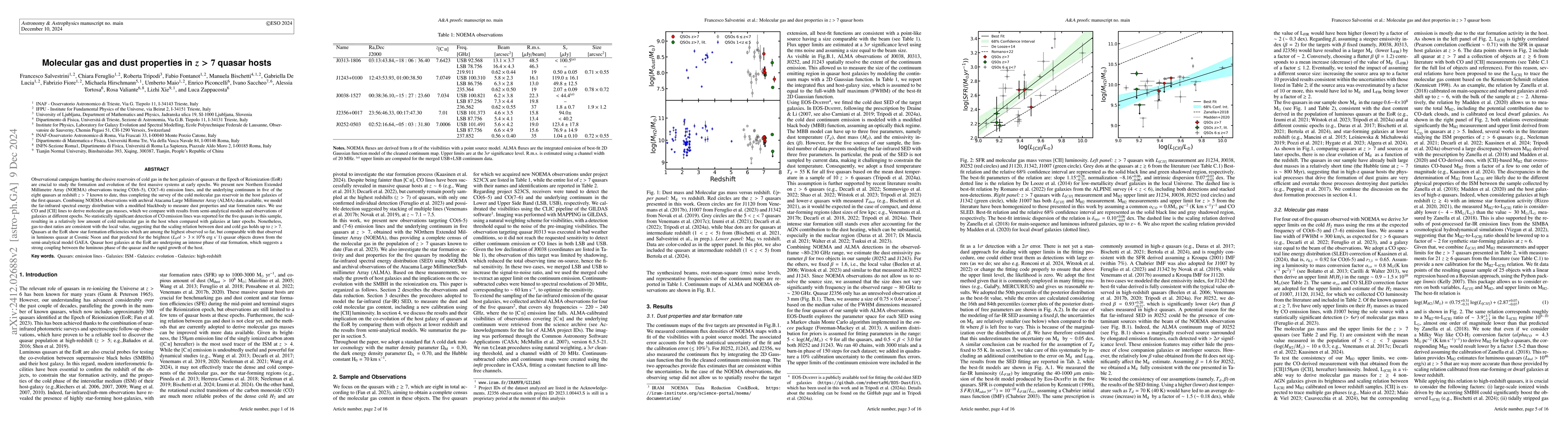 Thumbnail for Molecular gas and dust properties in $z>7$ quasar hosts