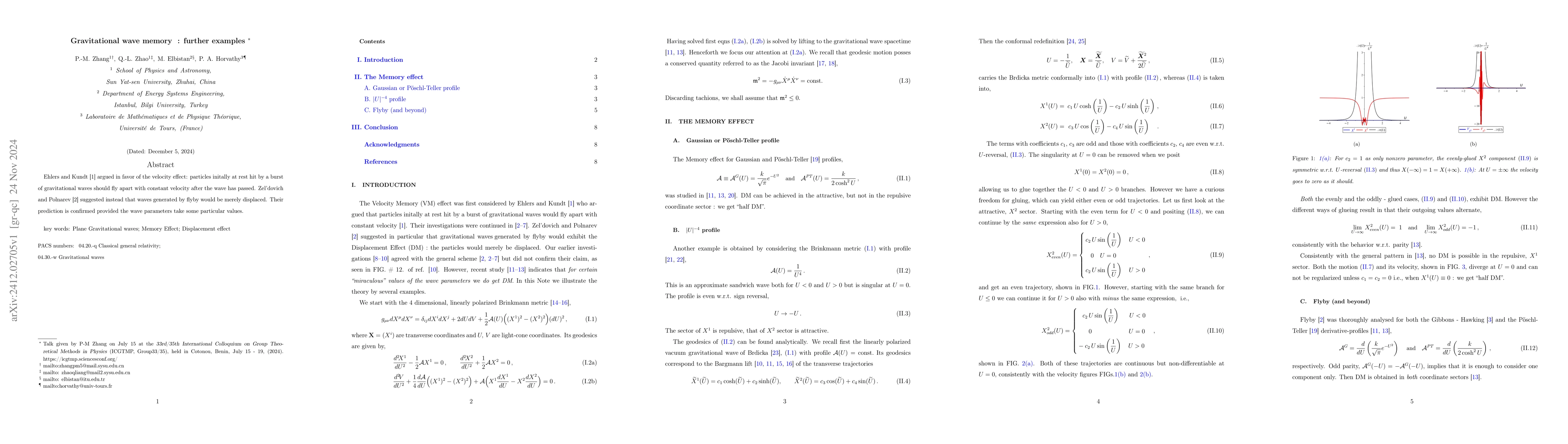 Thumbnail for Gravitational wave memory: further examples
