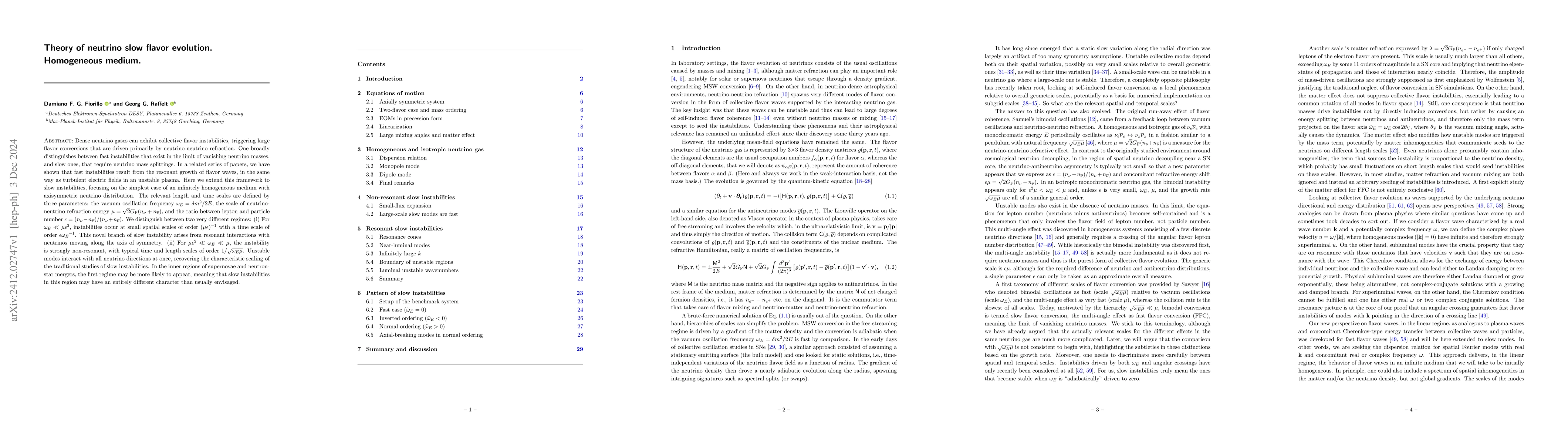 Thumbnail for Theory of neutrino slow flavor evolution. Homogeneous medium