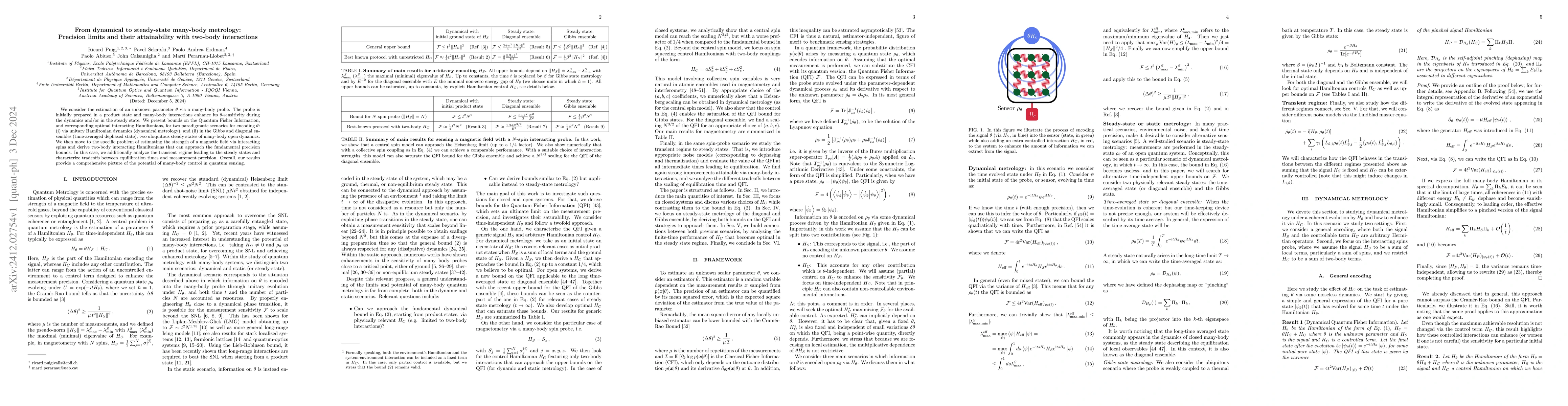 Thumbnail for From dynamical to steady-state many-body metrology: Precision limits and
  their attainability with two-body interactions