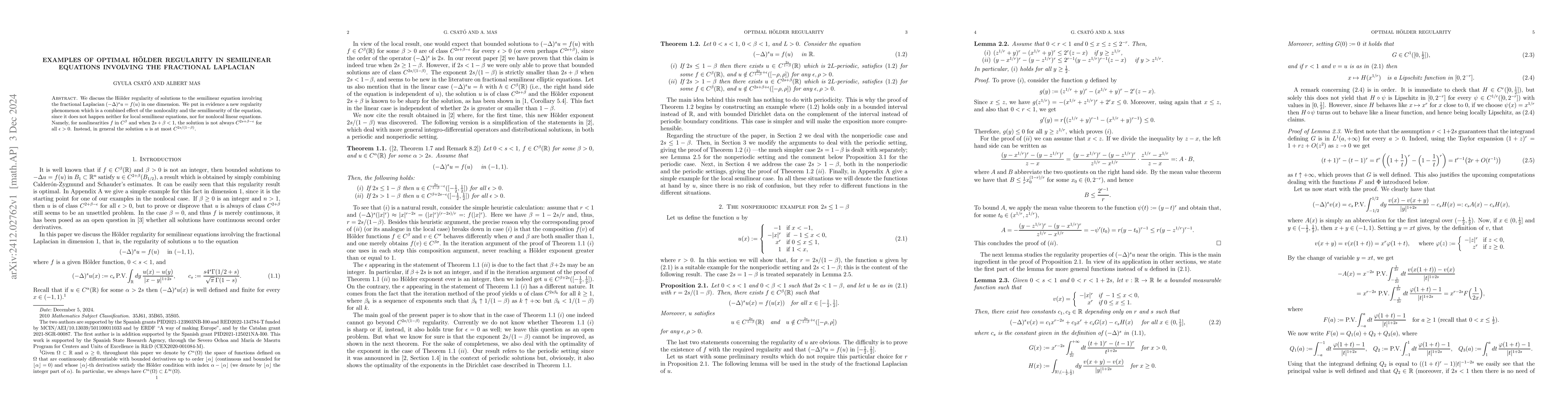 Thumbnail for Examples of optimal Hölder regularity in semilinear equations
  involving the fractional Laplacian