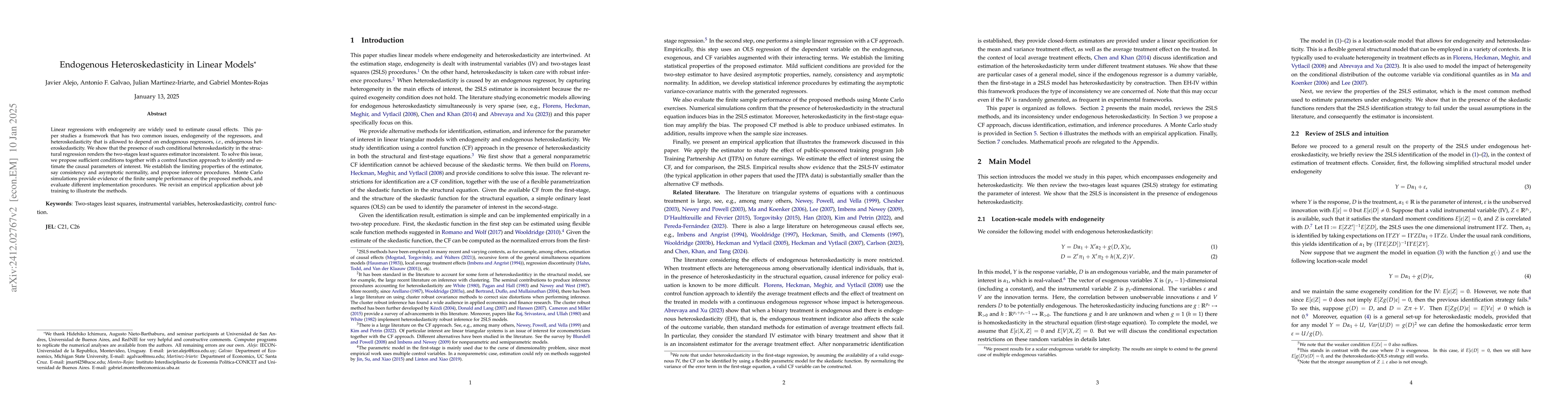 Thumbnail for Endogenous Heteroskedasticity in Linear Models