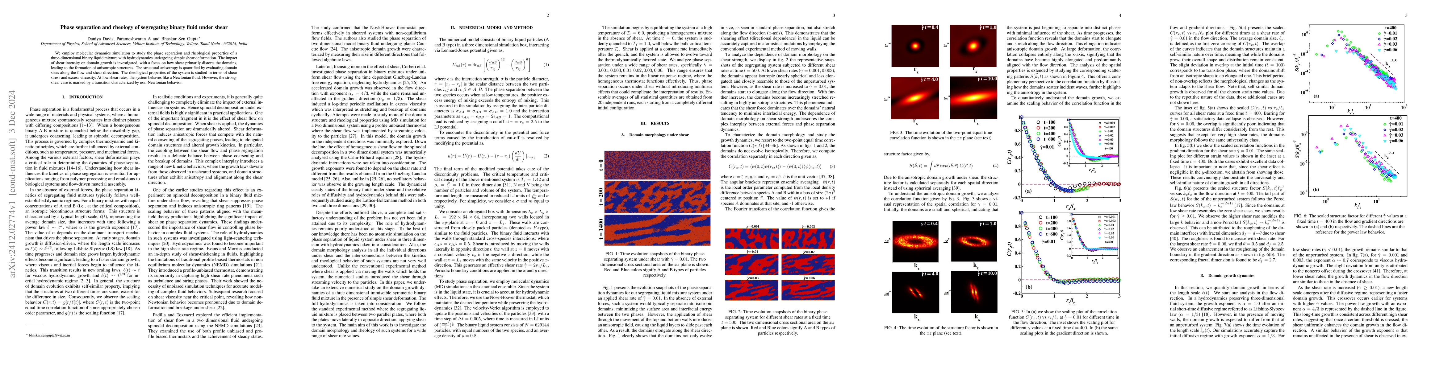 Thumbnail for Phase separation and rheology of segregating binary fluid under shear
