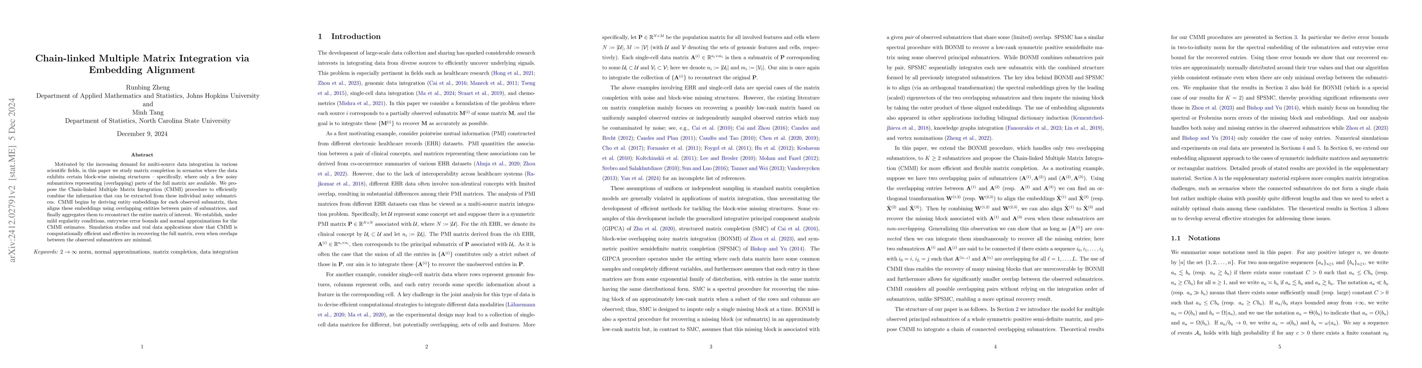 Thumbnail for Chain-linked multiple matrix integration via embedding alignment