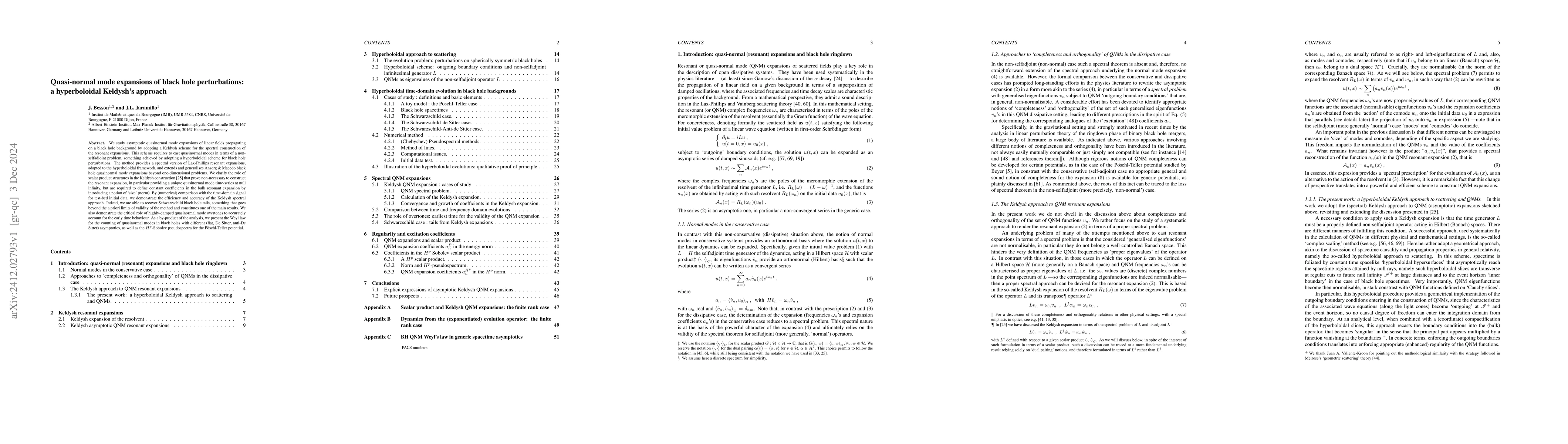 Thumbnail for Quasi-normal mode expansions of black hole perturbations: a
  hyperboloidal Keldysh's approach