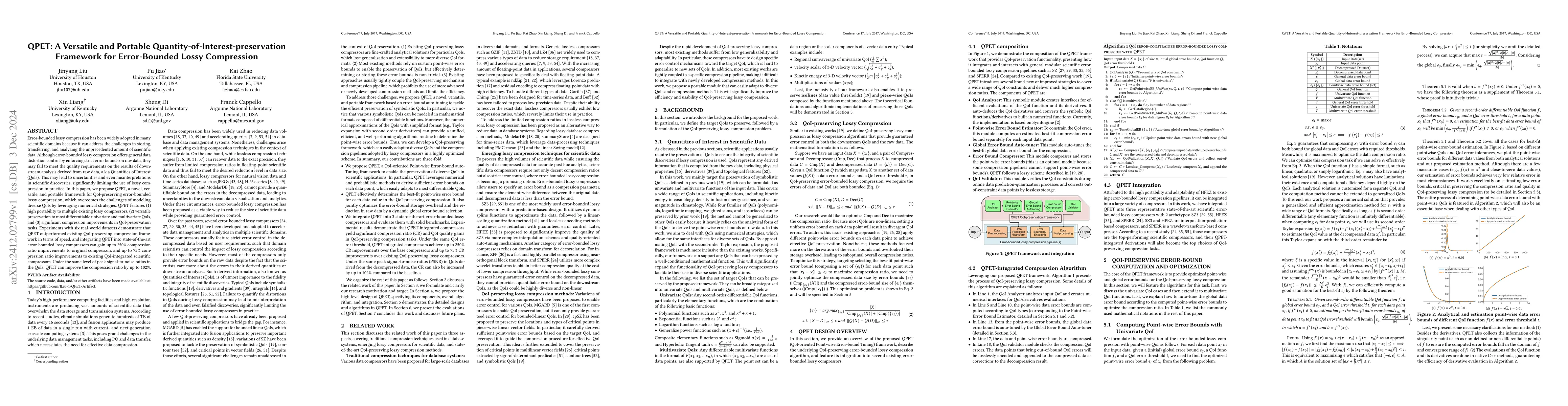 Thumbnail for QPET: A Versatile and Portable Quantity-of-Interest-preservation
  Framework for Error-Bounded Lossy Compression
