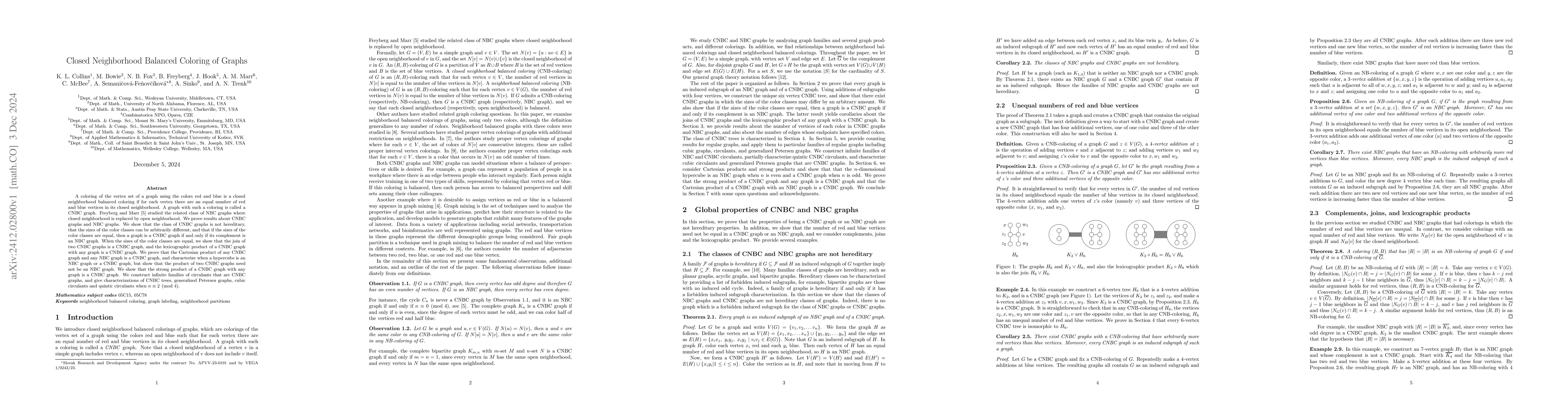 Thumbnail for Closed Neighborhood Balanced Coloring of Graphs