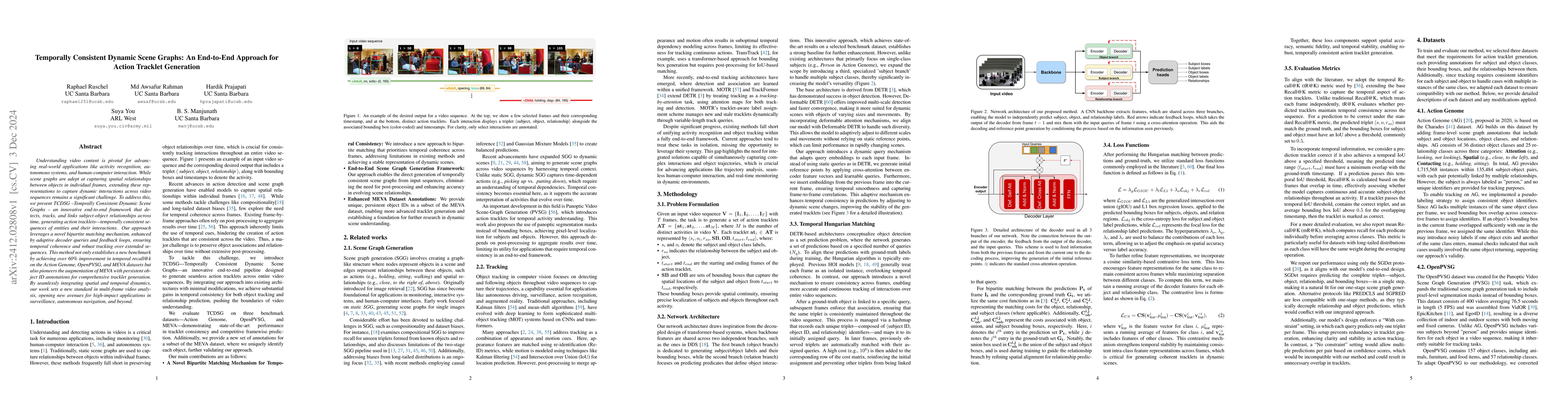 Thumbnail for Temporally Consistent Dynamic Scene Graphs: An End-to-End Approach for
  Action Tracklet Generation