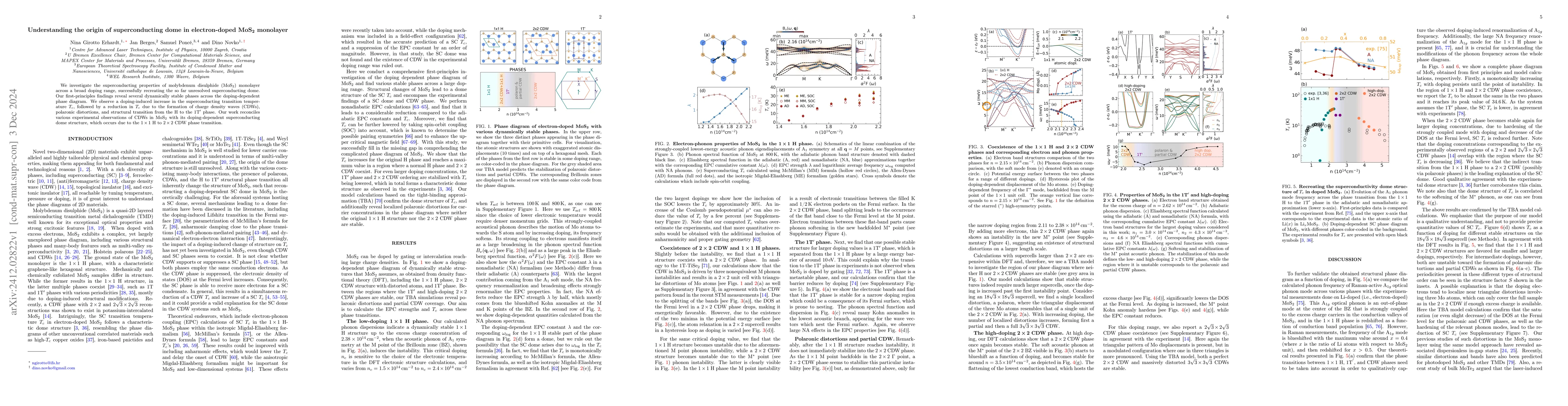 Thumbnail for Understanding the origin of superconducting dome in electron-doped
  MoS$_2$ monolayer