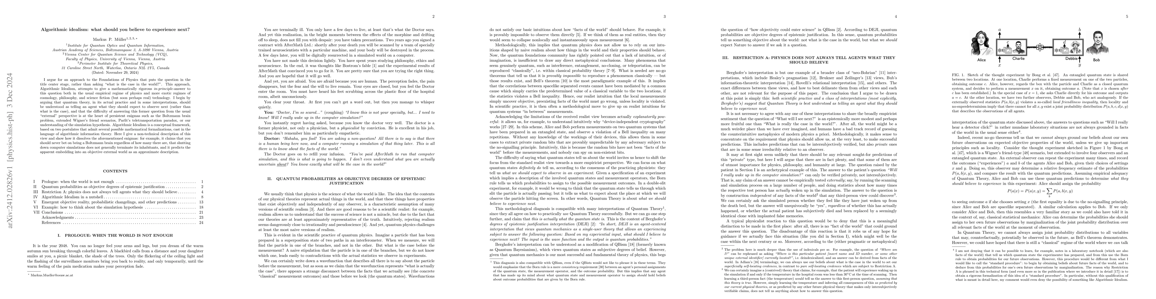 Thumbnail for Algorithmic idealism: what should you believe to experience next?