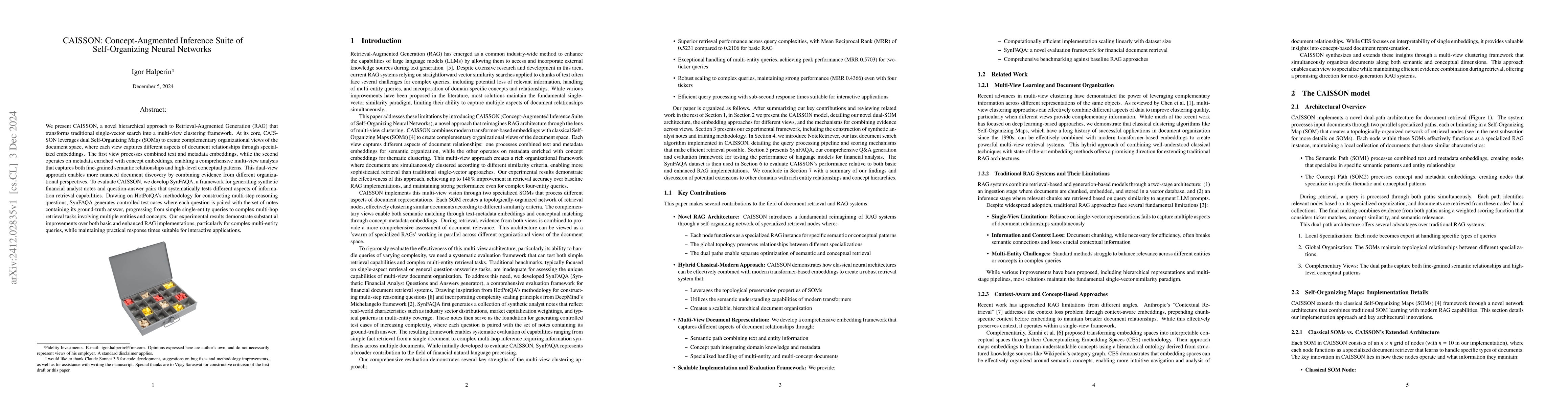 Thumbnail for CAISSON: Concept-Augmented Inference Suite of Self-Organizing Neural
  Networks