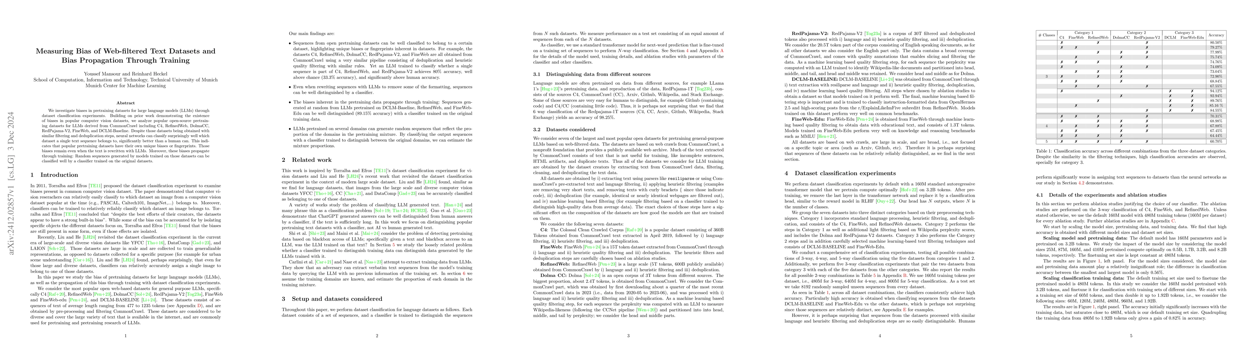 Thumbnail for Measuring Bias of Web-filtered Text Datasets and Bias Propagation
  Through Training